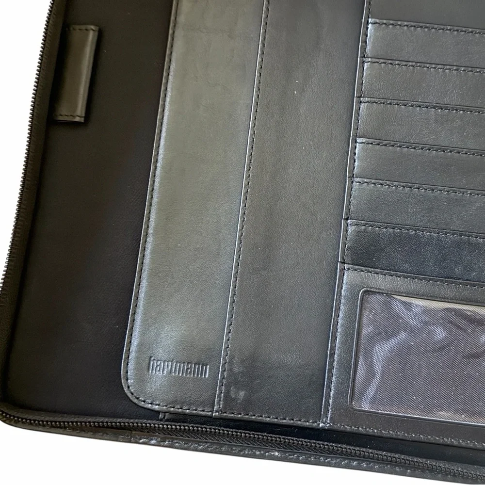 Hartmann Zip Around Black Genuine Leather Planner Organizer